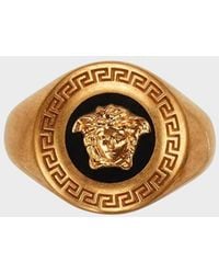 Versace - Medusa Enamel Signet Ring - Lyst