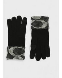 COACH - Jumbo Signature C Knit Gloves - Lyst