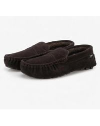 Totes - Isotoner Fur Lined Suede Moccasin Slipper Moccasins - Lyst