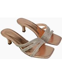 XY London - Ladies Sparkle Diamante Square Toe Mule Sandals - Lyst