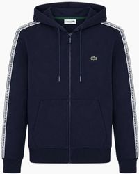 Lacoste - Branded Tape Zull Zip Hoodie - Lyst