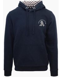 Aquascutum - Hooded Neck Long Sleeve Sweatshirt With Kangaroo Pocket - Lyst
