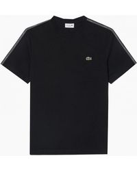 Lacoste - T-Shirt With Logo Taping - Lyst