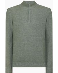 Remus Uomo - Two Tone Half Zip Knit Sweater - Lyst