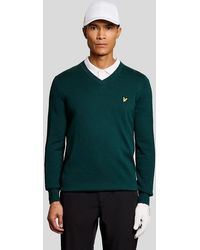 Lyle & Scott - Cotton Blend V-Neck Jumper - Lyst