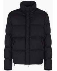 Emporio Armani - Quilted Puffer Jacket With All-Over Jacquard Eagle - Lyst