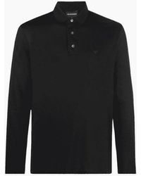 Emporio Armani - Cotton Long Sleeve Polo Shirt - Lyst