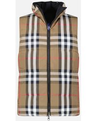 Burberry - 'Lowick' Reversible Down Gilet & Check - Lyst