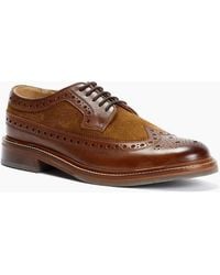 Chapman & Moore - Longwing Brogue Leather/Suede Mahogany/Tobacco Shoes - Lyst