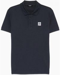 Balmain - Embroidered Ps Piquet Polo - Lyst