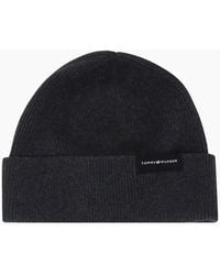 Tommy Hilfiger - Charcoal Beanie Hat - Lyst