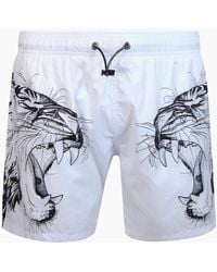 Philipp Plein - Plein Sport Double Tiger Logo Medium Boardshort Swim Shorts - Lyst