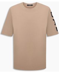 Balmain - Sand Logo Printed Oversize T-Shirt - Lyst