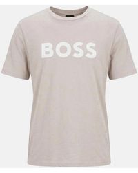 BOSS - Boss Thinking Logo T-Shirt Open - Lyst