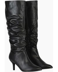 XY London - Ladies Sian Ruched Mid Stiletto Knee-High Boots - Lyst