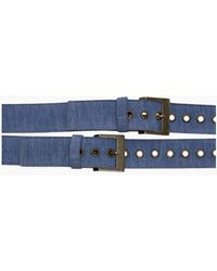 DIESEL - Sobelt 1 Belts Genuine Leather Denim Trim Vintage Biker Waist Belts - Lyst