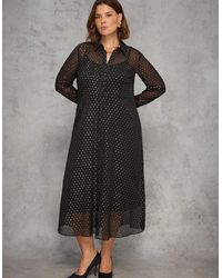 Live Unlimited London - Metallic Spot Button Through Midaxi Dress - Lyst