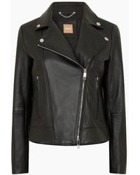 BOSS - Sajin Leather Jacket - Lyst