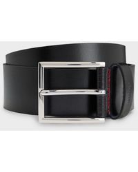 BOSS - Hugo Giaspo Leather Belt With Logo Keeper - Lyst