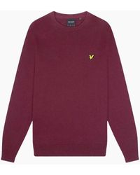 Lyle & Scott - Lyle & Scott Cotton Merino Rich Burgundy Pull-Over Jumper - Lyst