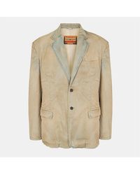 DIESEL - Solid Patterned Denim Jacket - Lyst