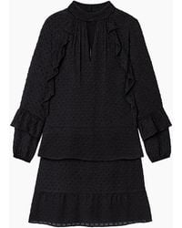 Ro&zo - Dobby Ruffle Short Dress - Lyst