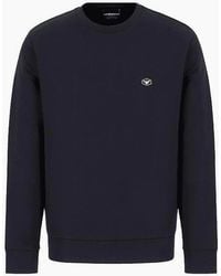 Emporio Armani - Cotton Chest Logo Regular Fit Sweatshirt - Lyst