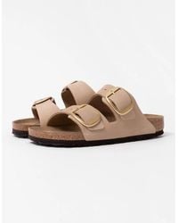 Birkenstock Arizona - Big Buckle Nubuck Leather Sandals - Lyst