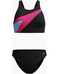 Speedo - Ladies Hyperboom Colour Block Butterfly Back Two-Piece Swimsuit - Lyst