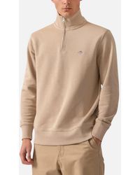 GANT - Sweatshirt Embroidered Shield Half Zip Pullover Winter Jumper - Lyst