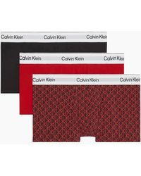 Calvin Klein - 3-Pack Icon Emblem Print Low-Rise Boxer Trunks, Emblem Dark Berry Adrenaline Rush - Lyst