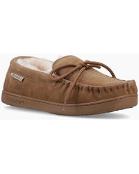 BEARPAW - Moc Ii Suede Hickory Slippers - Lyst