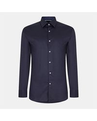 BOSS - Button Placket Point Collar Long Sleeve Oxford Shirt - Lyst