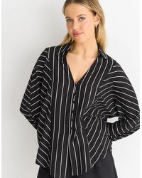 Gini London - Long Sleeve Batwing Stripe Shirt - Lyst