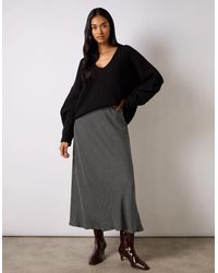 Ro&zo - Mono Polka Dot Print Satin Skirt - Lyst