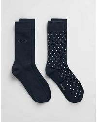 GANT - Dot And Solid Socks 2-Pack - Lyst
