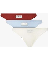 Tommy Hilfiger - Established 3 Pack Ribbed Bikinis Multicoloured - Lyst