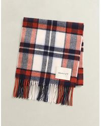 GANT - Checked Wool Scarf - Lyst