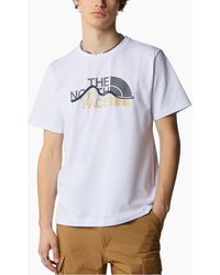 The North Face - T Shirts Ss Mountain Line Tee Cotton Summer Crew Neck Tops - Lyst