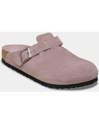 Birkenstock Boston - Tonal Footbed Suede Leather Clogs - Lyst