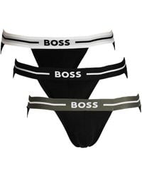 BOSS - 3-Pack Power Contrast Waistband Jockstraps, W/ Khaki - Lyst