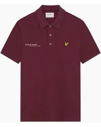 Lyle & Scott - Lyle & Scott Burgundy Co-Ordinate Print Logo Short Sleeved Polo Shirt - Lyst
