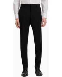BOSS - Genius Solid Patterned Straight Leg Trousers - Lyst