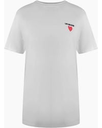 Love Moschino - Small Heart Signature Logo T-Shirt - Lyst