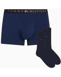 Tommy Hilfiger - Tonal Flag Print Boxer Trunks & Socks Gift Set - Lyst