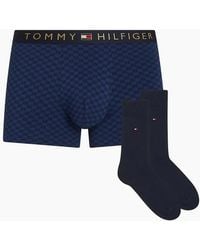 Tommy Hilfiger - Tonal Flag Print Boxer Trunks & Socks Gift Set - Lyst
