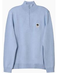 Pretty Green - Merino Blend Sky Quarter Zip - Lyst