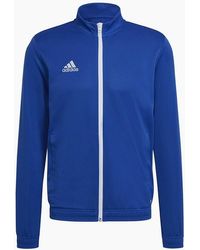 adidas - Ent22 Solid Patterned Full Zipper Ribbed Cuff Track Jacket - Lyst