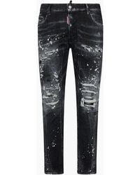 DSquared² - Tidy Biker Jean Paint Splash Reinforced Ripped Jeans - Lyst