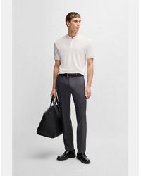 BOSS - Pratt 120 Collarless Polo Shirt - Lyst